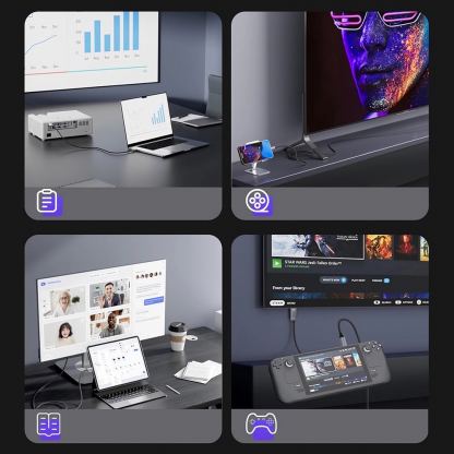 Кабел с поддръжка на 4K за свързване от USB-C към HDMI - Wozinsky WCCH-01 4K 60Hz USB-C to HDMI Cable (черен) (180 см) 9