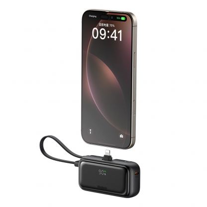 Външна батерия с Lightning конектор и вграден USB-C кабел - Mcdodo FreeKit Powerbank Lightning Connector With Build-In USB-C Cable 5000mAh 22.5W (черен) 3