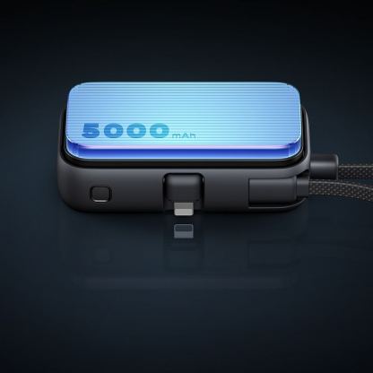 Външна батерия с Lightning конектор и вграден USB-C кабел - Mcdodo FreeKit Powerbank Lightning Connector With Build-In USB-C Cable 5000mAh 22.5W (черен) 5