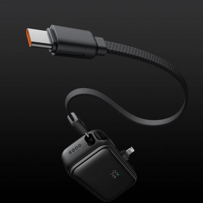 Външна батерия с Lightning конектор и вграден USB-C кабел - Mcdodo FreeKit Powerbank Lightning Connector With Build-In USB-C Cable 5000mAh 22.5W (черен) 8