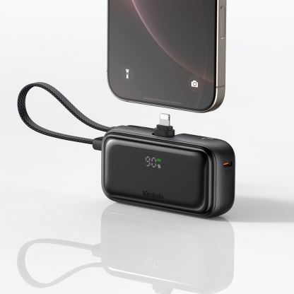 Външна батерия с Lightning конектор и вграден USB-C кабел - Mcdodo FreeKit Powerbank Lightning Connector With Build-In USB-C Cable 5000mAh 22.5W (черен) 11
