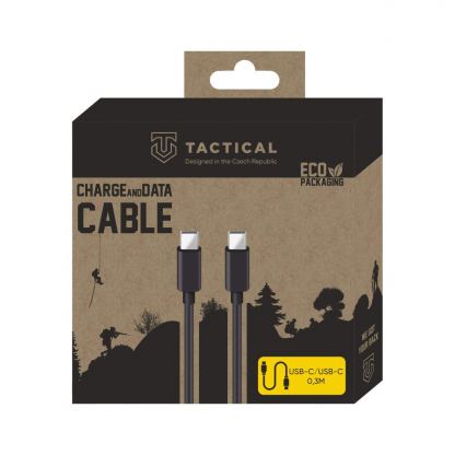 Здрав кабел с бързо зареждане за устройства с USB-C - Tactical Smooth Thread USB-C to USB-C Cable 60W (30 см) (черен) 2