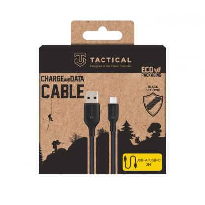 Здрав кабел с въжена оплекта за устройства с USB-C порт - Tactical Stitch Thread USB-A to USB-C Cable 15W (200 см) (черен) 2