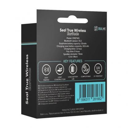 Безжични блутут слушалки със зареждащ кейс - OBALME Seal True Wireless In-EarBuds (черен) 8