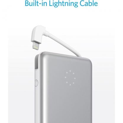 Външна батерия с вграден Ligtning кабел и Lightning вход - Anker PowerCore+ 10000 Pro Power Bank with Lightning Cable 10000mAh (сребрист) 2