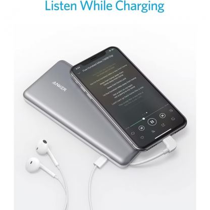 Външна батерия с вграден Ligtning кабел и Lightning вход - Anker PowerCore+ 10000 Pro Power Bank with Lightning Cable 10000mAh (сребрист) 4