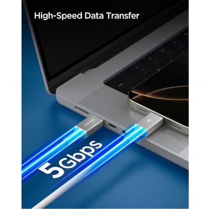 Кабел с бързо зареждане за устройства с USB-C порт - Spigen Essential USB-C to USB-C Cable 100W (бял) (100 см) 4