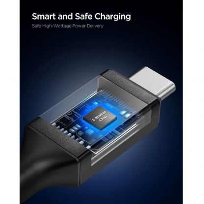Кабел с бързо зареждане за устройства с USB-C порт - Spigen Essential USB-C to USB-C Cable 100W (черен) (100 см) 3
