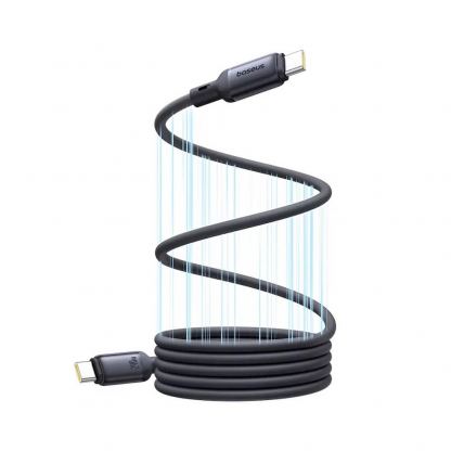 Кабел с вграден магнитен органайзер с бързо зареждане за устройства с USB-C порт - Baseus PicoGo Magnetic Liquid Silicone USB-C to USB-C Cable 240W (100 см) (черен) 3