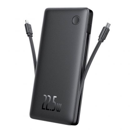 Външна батерия с вградени USB-C и Lightning кабели и USB-C, USB-A портове и технология за бързо зареждане - Baseus Airpow Lite Fast Charging Power Bank 22.5W 10000 mAh (P10067501123-00) (черен) 3