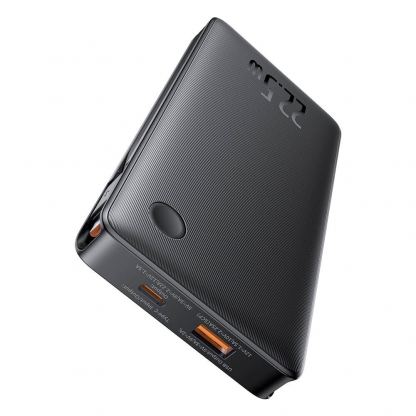 Външна батерия с вградени USB-C и Lightning кабели и USB-C, USB-A портове и технология за бързо зареждане - Baseus Airpow Lite Fast Charging Power Bank 22.5W 10000 mAh (P10067501123-00) (черен) 4