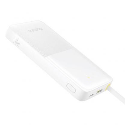 Външна батерия 10000 mAh с вграден USB-C кабел и 1xUSB-C, 1xUSB-A портове - Baseus Bipow 2 Digital Display Power Bank With USB-C Cable 20W 10000mAh (бял) 2