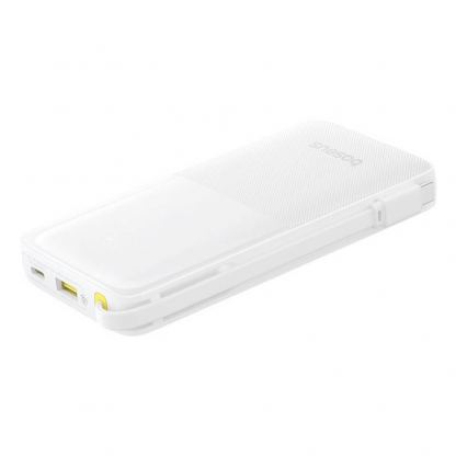 Външна батерия 10000 mAh с вграден USB-C кабел и 1xUSB-C, 1xUSB-A портове - Baseus Bipow 2 Digital Display Power Bank With USB-C Cable 20W 10000mAh (бял) 4
