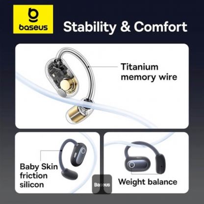 Безжични блутут слушалки със зареждащ кейс - Baseus Eli Sport 1 Open-Ear TWS Earbuds (черен) 10