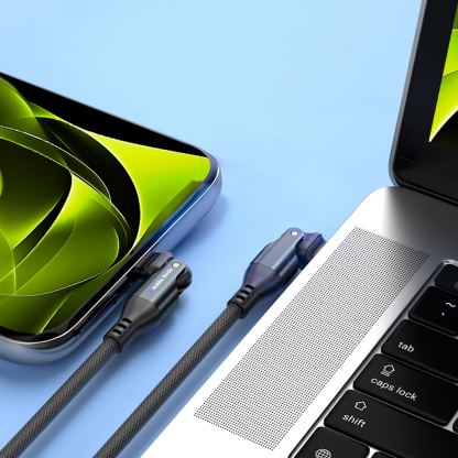 Кабел с бързо зареждане за устройства с USB-C порт - Mobile Origin CB3 Rotating USB-C to USB-C Cable 240W (100см) (черен) 7