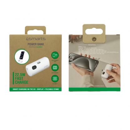 Външна батерия с USB-C конектор - 4smarts PicoFold Powerbank USB-C Connector 5000mAh 22.5W (бял) 7
