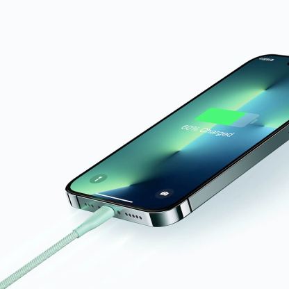 Кабел с въжена оплетка и бързо зареждане за устройства с USB-C порт - Joyroom Multi-Color Series USB-C to USB-C Cable 60W PD (зелен) (100 см) 4