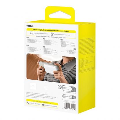 Преносима външна батерия с USB-C порт и безжично зареждане с MagSafe - Baseus EnerFill FM11 Magnetic Wireless Charging Power Bank 10000 mAh 22.5W (бял) 7