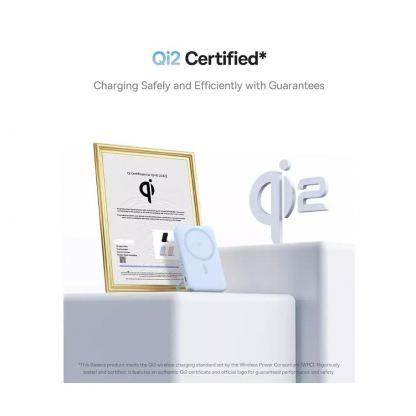 Преносима външна батерия с USB-C порт и безжично зареждане с MagSafe - Baseus PicoGo Qi2 Magnetic Wireless Charging Power Bank 5000 mAh 20W (син) 7