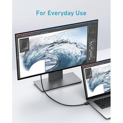 Високоскоростен 8K HDMI към HDMI кабел (180 см) (черен) - Anker HDMI Cable 8K/60Hz, 6FT Ultra HD 4K/120Hz HDMI Cord,48 Gbps Certified Ultra High Speed 3