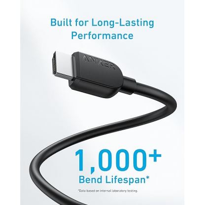 Високоскоростен 8K HDMI към HDMI кабел (180 см) (черен) - Anker HDMI Cable 8K/60Hz, 6FT Ultra HD 4K/120Hz HDMI Cord,48 Gbps Certified Ultra High Speed 4