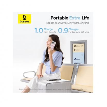 Преносима външна батерия с USB-C порт и безжично зареждане с MagSafe - Baseus PicoGo Qi2 Magnetic Wireless Charging Power Bank 5000 mAh 20W (розов) 8