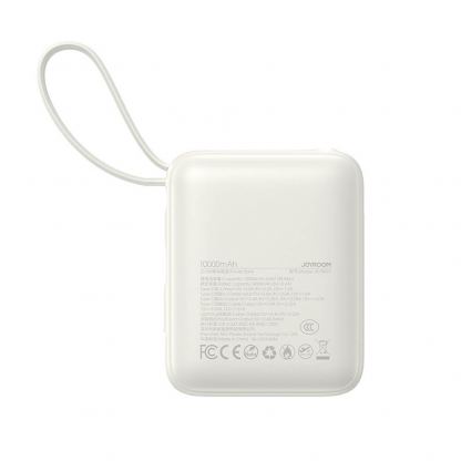 Външна батерия с вградени USB-C и Lightning кабели и USB-C порт и технология за бързо зареждане - Joyroom JR-PBF27 Portable Power Bank 22.5W 10000 mAh (бял) 3