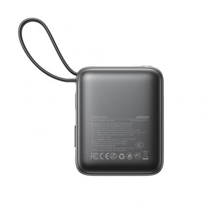 Външна батерия с вградени USB-C и Lightning кабели и USB-C порт и технология за бързо зареждане - Joyroom JR-PBF27 Portable Power Bank 22.5W 10000 mAh (черен) 3