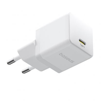 Захранване за ел. мрежа с USB-C изход с технология за бързо зареждане и USB-C към USB-C кабел - Baseus Palm 1C USB-C PD Wall Charger 20W With USB-C Cable (P10111602213-01) (бял) 3