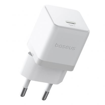 Захранване за ел. мрежа с USB-C изход с технология за бързо зареждане и USB-C към USB-C кабел - Baseus Palm 1C USB-C PD Wall Charger 20W With USB-C Cable (P10111602213-01) (бял) 5
