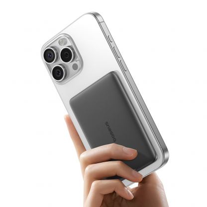 Ултратънка преносима външна батерия с USB-C изход и безжично зареждане с MagSafe - Baseus PicoGo AM41 Ultra Slim Magnetic Wireless Charging Power Bank 5000 mAh 20W (черен) 9