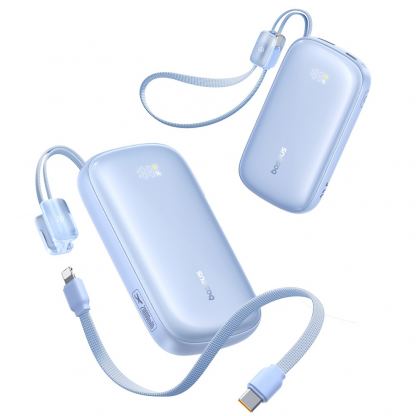 Външна батерия с вграден USB-C и Lightning кабел и USB-C, USB-А портове - Baseus Qpow3 Ultra EnerFill Power Bank With USB-C And Lightning Cable 22.5W 20000mAh (син) 2