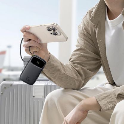  Външна батерия с вграден USB-C и Lightning кабел и USB-C, USB-А портове - Baseus EnerFill FC31 Qpow2 Power Bank With USB-C and Lightning cable 45W 20000 mAh (черен) 4