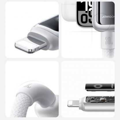USB-C към Lightning кабел за Apple устройства с Lightning порт - Joyroom S-A55 StarFlight USB-C to Lightning Cable PD 30W (бял) (120 см) 7
