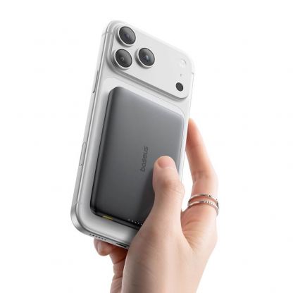 Ултратънка преносима външна батерия с USB-C изход и безжично зареждане с MagSafe - Baseus PicoGo AM41 Ultra Slim Qi2 Magnetic Wireless Charging Power Bank 10000 mAh 27W (черен) 2