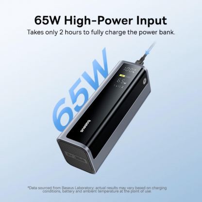 Външна батерия с 2xUSB-C и 2xUSB-A изходи и технология за бързо зареждане - Baseus EnerGeek GP12 Digital Display Fast Charging Power Bank 20800mAh 145W (тъмносив) 5