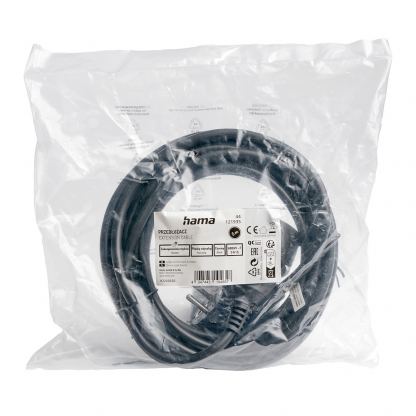Удължителен AC кабел за зареждане на техника и мобилни устройства - Hama Standard Extension Cord 5m (черен) (5 метра) 3