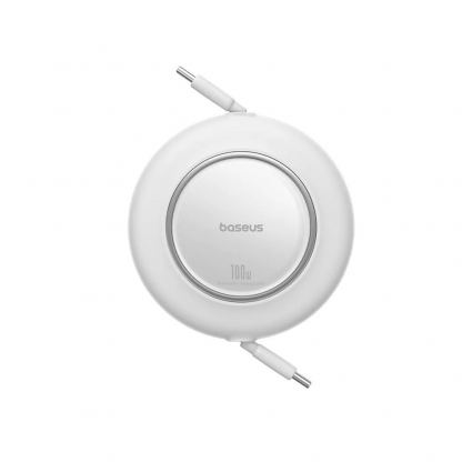 Разтягащ се USB-C към USB-C кабел - Baseus Free2Pull Retractable USB-C to USB-C Cable 100W (бял) (200 см) 2
