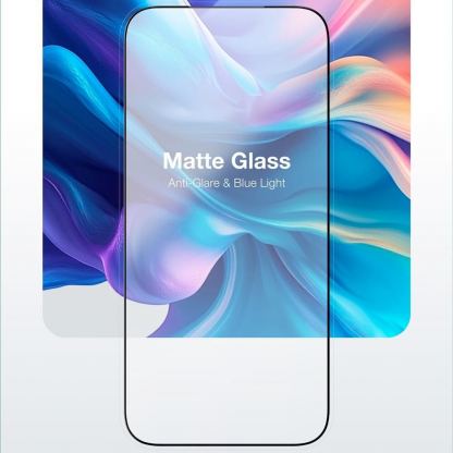 Матирано калено стъклено защитно покритие за дисплея на iPhone 17 - AmazingThing Radix Matte Tempered Glass (черен-прозрачен) 4