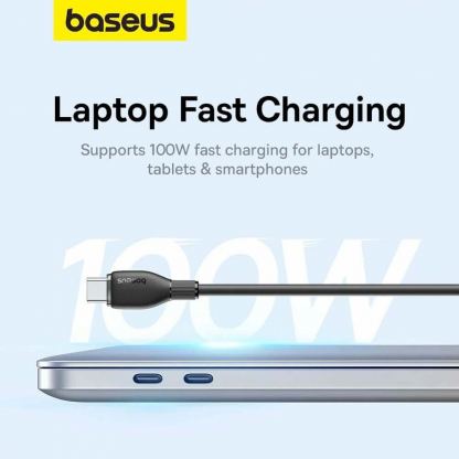 Здрав кабел за бързо зареждане за устройства с USB-C порт (120 см) - Baseus Superior Pudding Series USB-C to USB-C Cable PD 2.0 100W (P10355702111-B1) (черен) 2