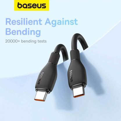 Здрав кабел за бързо зареждане за устройства с USB-C порт (120 см) - Baseus Superior Pudding Series USB-C to USB-C Cable PD 2.0 100W (P10355702111-B1) (черен) 3