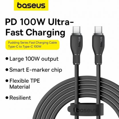 Здрав кабел за бързо зареждане за устройства с USB-C порт (120 см) - Baseus Superior Pudding Series USB-C to USB-C Cable PD 2.0 100W (P10355702111-B1) (черен) 6