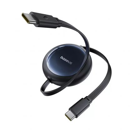 Разтягащ се USB-C към USB-C кабел - Baseus Nomos Retractable USB-C to USB-C Cable 100W (черен) (150 см) 3