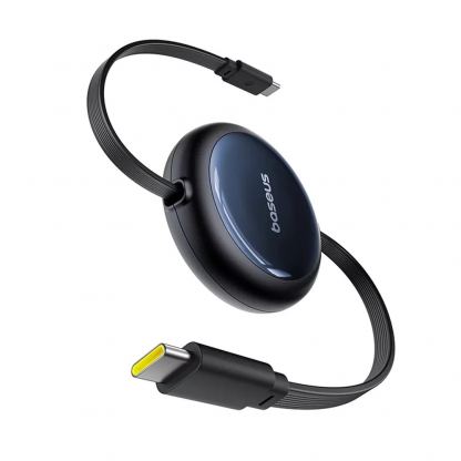 Разтягащ се USB-C към USB-C кабел - Baseus Nomos Retractable USB-C to USB-C Cable 100W (черен) (150 см) 4