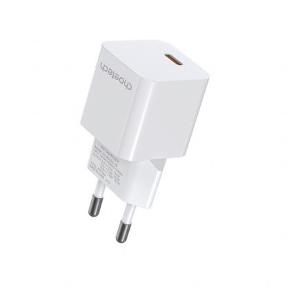 Захранване за ел. мрежа 20W с USB-C изход и технология за бързо зареждане - Choetech Mini Wall Charger USB-C 20W PD (бял) 2