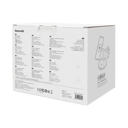 Тройна поставка (пад) за безжично зареждане за iPhone с Magsafe, Apple Watch, AirPods и Qi съвместими мобилни устройства - Baseus Swan 3-in-1 Magnetic Wireless Qi Charging Stand 20W (WXTE000101) (черен) 13