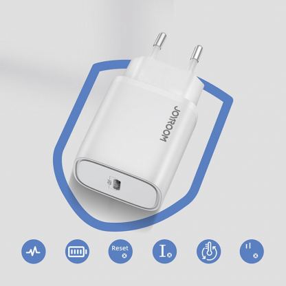 Захранване за ел. мрежа 20W с USB-C изход и технология за бързо зареждане - Joyroom Fast Wall Charger USB-C 20W PD (бял) 4
