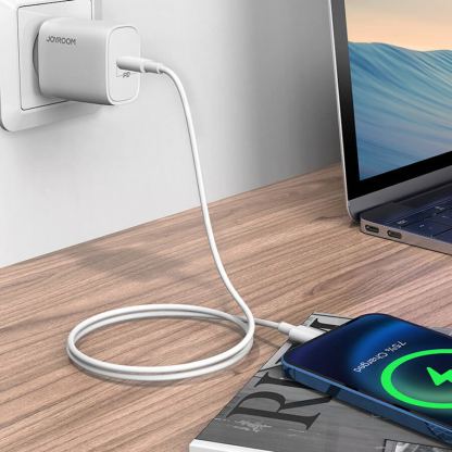 Захранване за ел. мрежа 20W с USB-C изход и технология за бързо зареждане - Joyroom Fast Wall Charger USB-C 20W PD (бял) 6