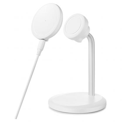 Настолна поставка за безжично зареждане на iPhone с MagSafe (бял)	 - ESR Halolock Shift Magnetic MagSafe Wireless Charging Stand 15W 2