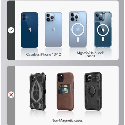 Настолна поставка за безжично зареждане на iPhone с MagSafe (бял)	 - ESR Halolock Shift Magnetic MagSafe Wireless Charging Stand 15W 11